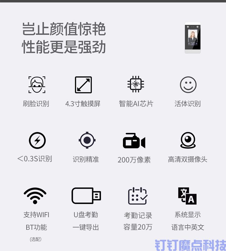 粤控动态刷脸门禁机(图2)