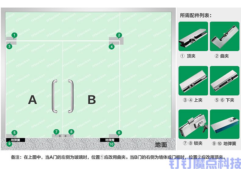 地弹簧玻璃门(图16)