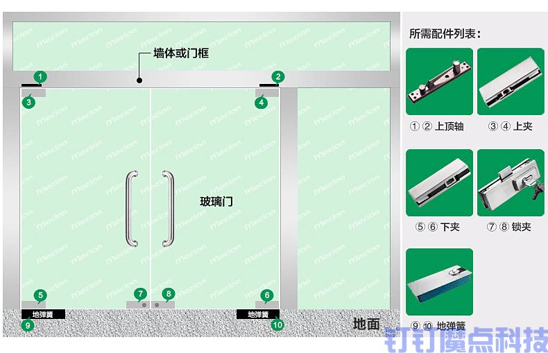 地弹簧玻璃门(图15)