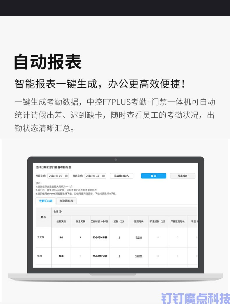 中控智慧F7plus指纹考勤门禁机(图4)